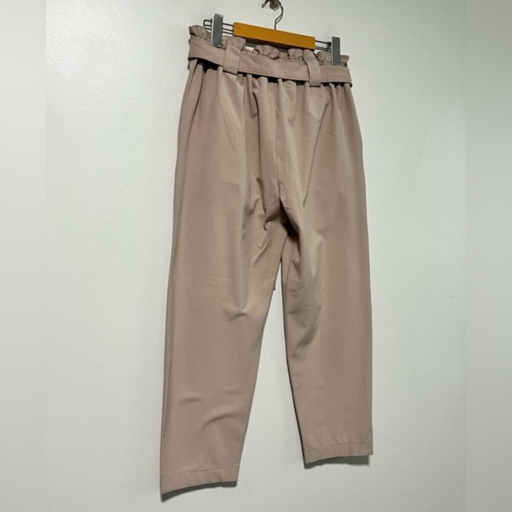 Jacqueline de Yong Women’s Beige Paperbag High-Waisted Belted Trousers - Size S - Picture 5 of 14